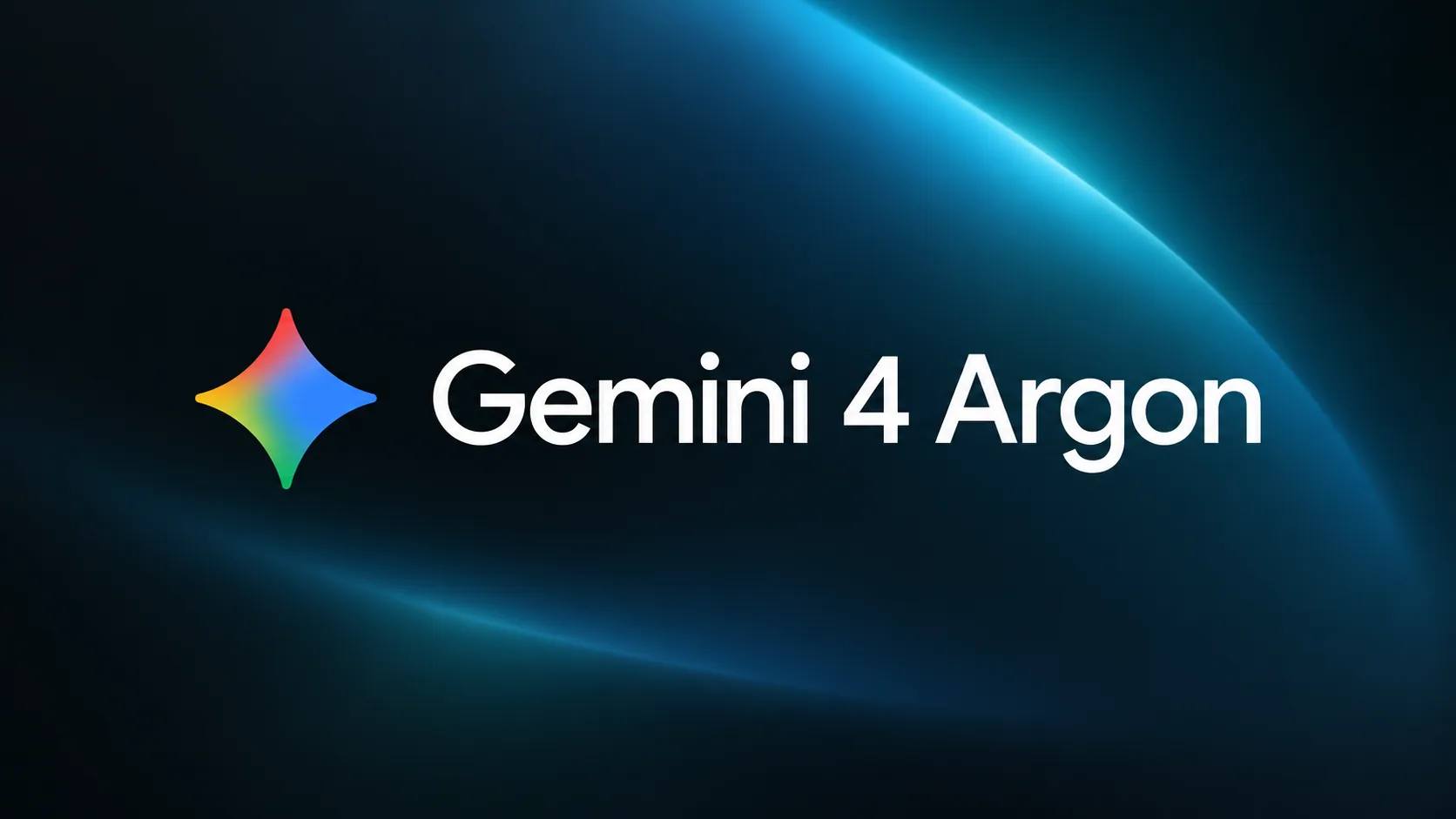 Simbolo Gemini e scritta Gemini 4 Argon su sfondo blu scuro